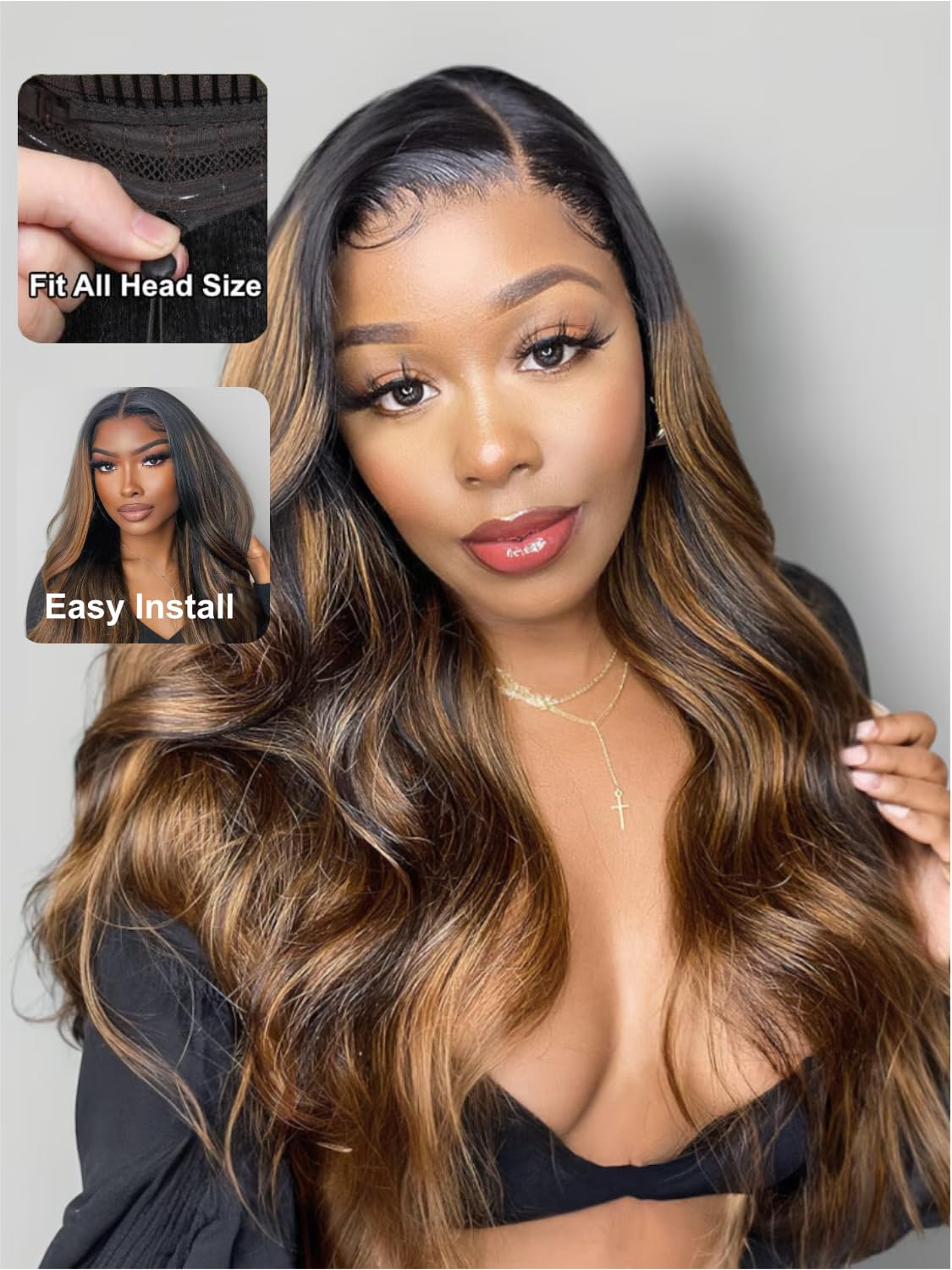 7x5 & 13x4 Highlight Balayage Body Wave Lace Front | Shadow Root Human Hair Wig Pre Bleached