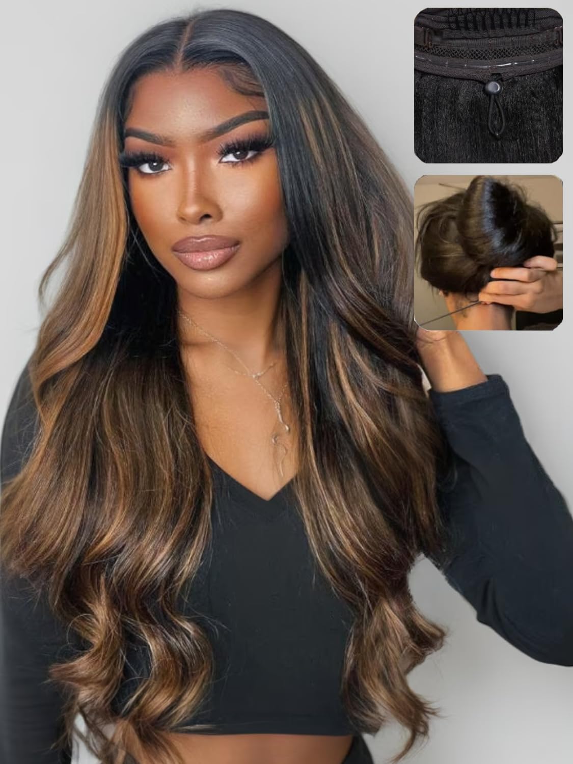 7x5 & 13x4 Highlight Balayage Body Wave Lace Front | Shadow Root Human Hair Wig Pre Bleached