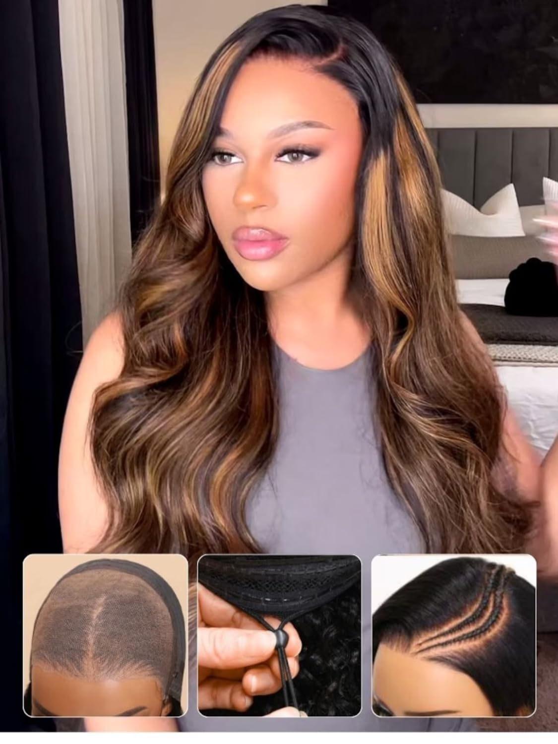 7x5 & 13x4 Highlight Balayage Body Wave Lace Front | Shadow Root Human Hair Wig Pre Bleached