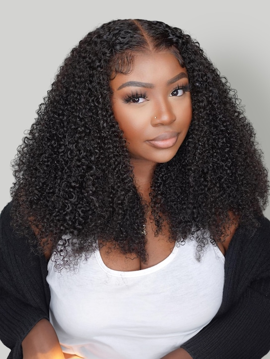 7x5 Curly Kinky Edges Pre Bleached | Put on and Go Lace Wig