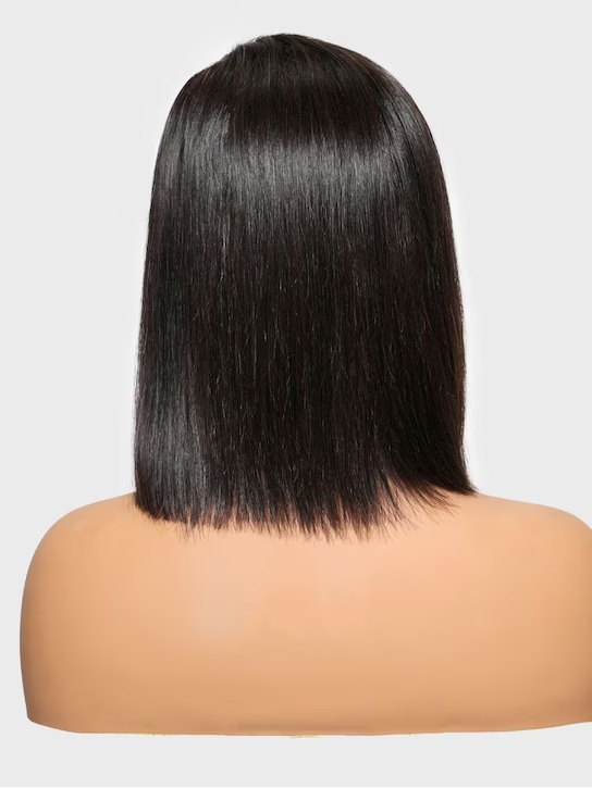 4x4 Pre-cut Lace Closure Bob Wig | Side Part / Pre-Bleached | Put On and Go Wig - Human Hair