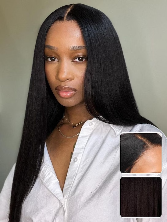 Iconic No Knots Wig 2.0™ | Yaki Straight Bob 7x5 | Pre-Bleached Natural Looking Wig - Glueless