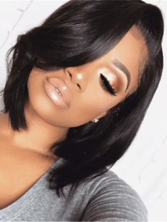 4x4 Pre-cut Lace Closure Bob Wig | Side Part / Pre-Bleached | Put On and Go Wig - Human Hair